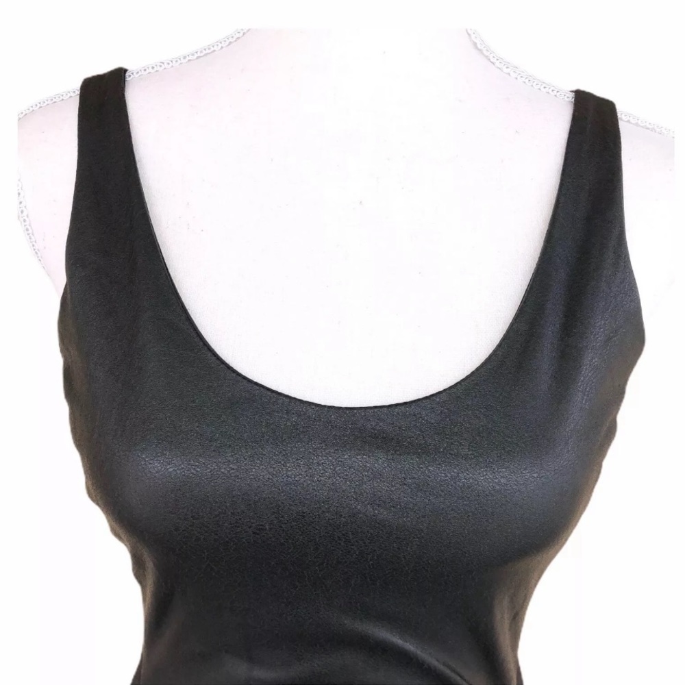 Sexy* Free People Black Faux Leather Dress - Picture 4 of 7